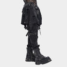 DEVIL FASHION Men's Punk Irregular Ripped Unedged Skirt