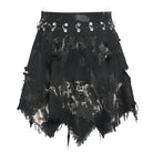 DEVIL FASHION Men's Punk Irregular Ripped Unedged Skirt