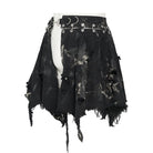 DEVIL FASHION Men's Punk Irregular Ripped Unedged Skirt