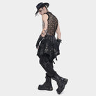 DEVIL FASHION Men's Punk Irregular Ripped Unedged Skirt
