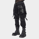 DEVIL FASHION Men's Punk Irregular Ripped Unedged Skirt