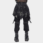 DEVIL FASHION Men's Punk Irregular Ripped Unedged Skirt