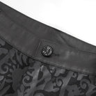 DEVIL FASHION Men's Punk Lace-up Totem Printed Flared Pants