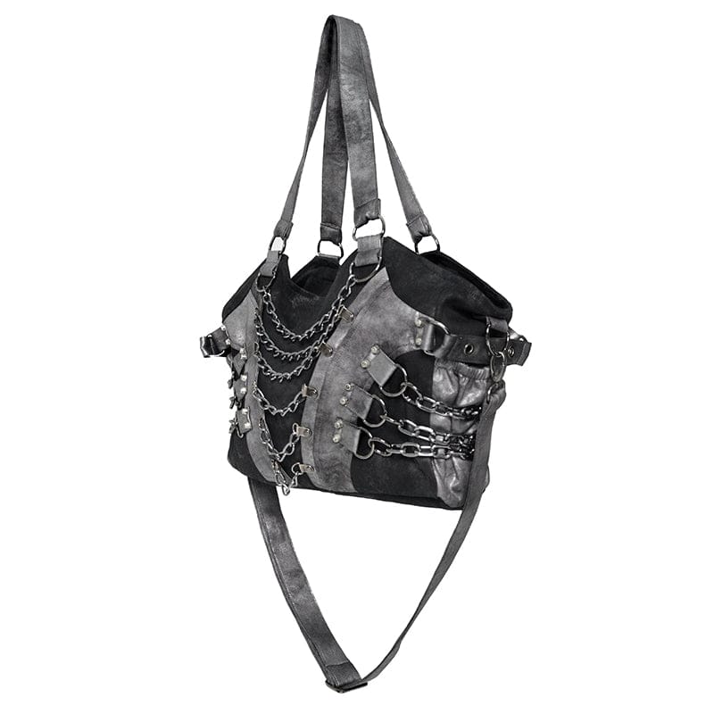DEVIL FASHION Men's Punk Layered Chained Bag