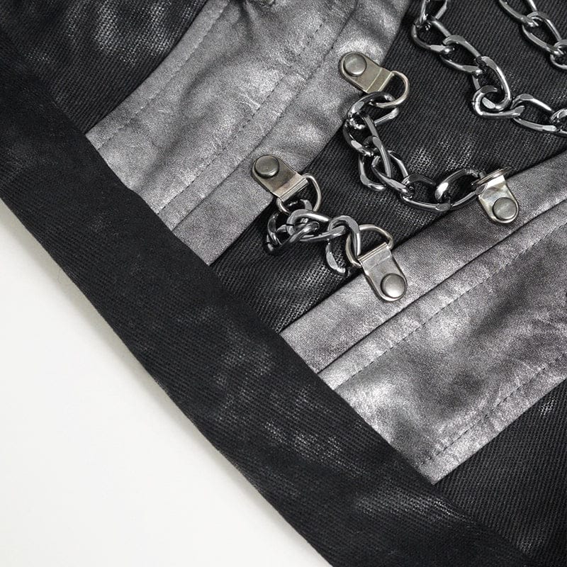 DEVIL FASHION Men's Punk Layered Chained Bag