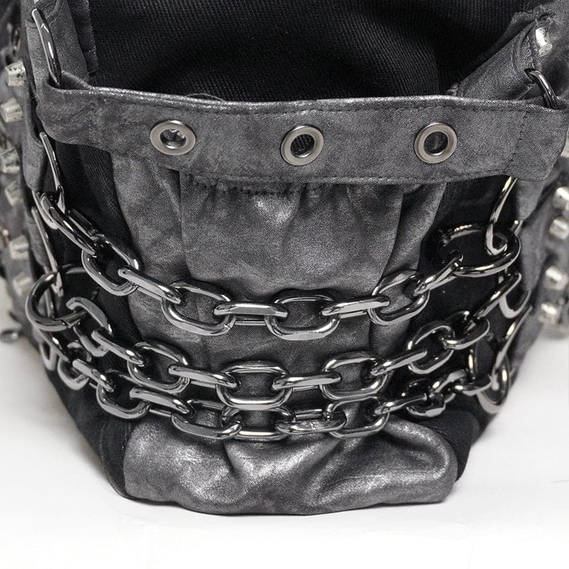 DEVIL FASHION Men's Punk Layered Chained Bag