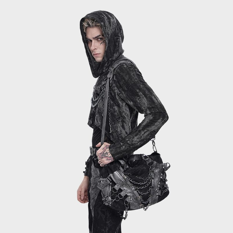 DEVIL FASHION Men's Punk Layered Chained Bag