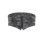 DEVIL FASHION Men's Punk Layered Rivets Zip  Girdle