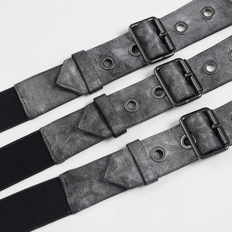 DEVIL FASHION Men's Punk Layered Rivets Zip  Girdle