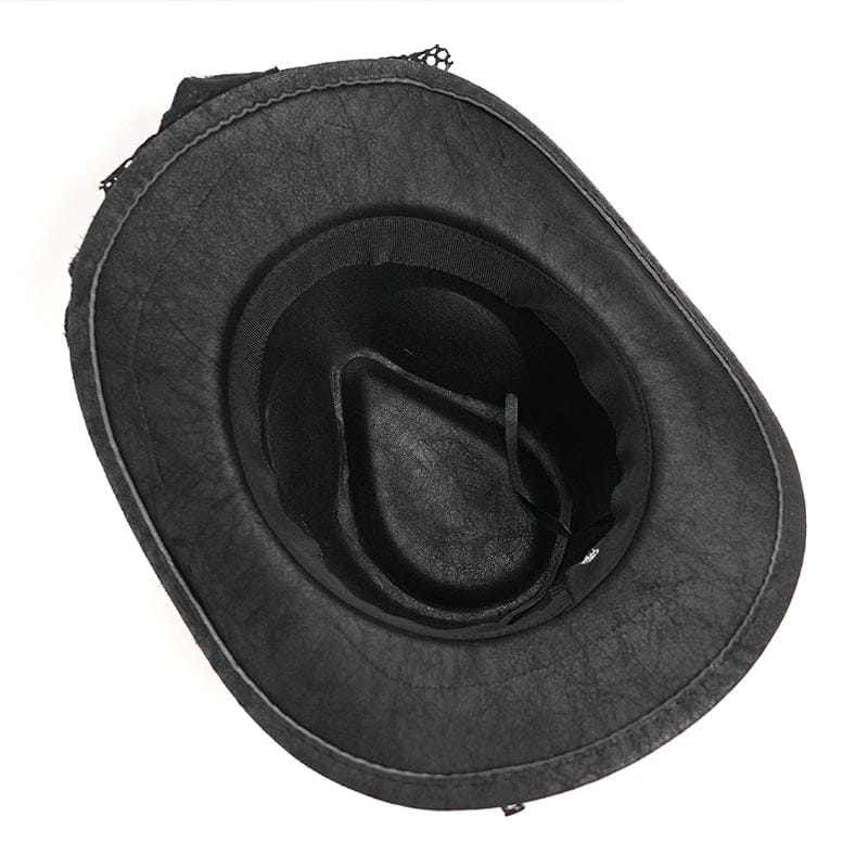 DEVIL FASHION Men's Punk Mesh Patchwork Distressed Hat