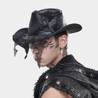 DEVIL FASHION Men's Punk Mesh Patchwork Distressed Hat