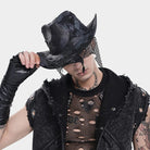 DEVIL FASHION Men's Punk Mesh Patchwork Distressed Hat