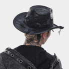 DEVIL FASHION Men's Punk Mesh Patchwork Distressed Hat