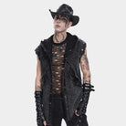 DEVIL FASHION Men's Punk Mesh Patchwork Distressed Hat