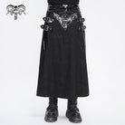 DEVIL FASHION Men's Punk Patent Leather Splice Split Skirt