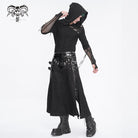 DEVIL FASHION Men's Punk Patent Leather Splice Split Skirt