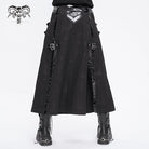 DEVIL FASHION Men's Punk Patent Leather Splice Split Skirt