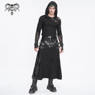 DEVIL FASHION Men's Punk Patent Leather Splice Split Skirt