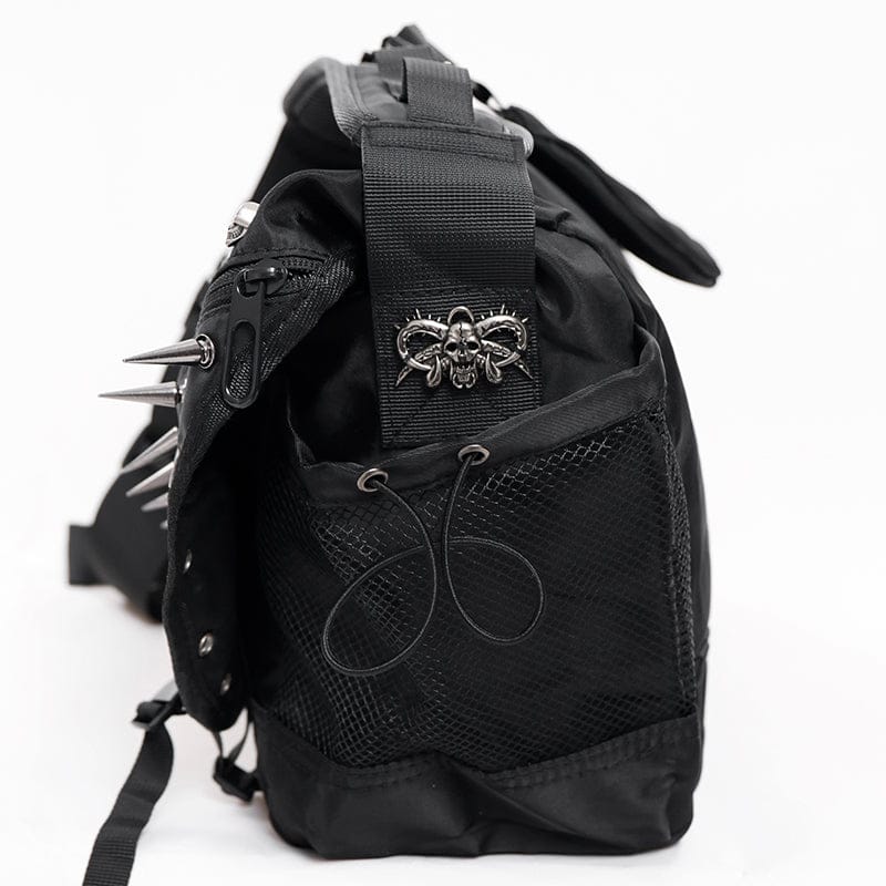 DEVIL FASHION Men's Punk Pentacle Eyelets & Rivets Bag