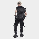 DEVIL FASHION Men's Punk Pentacle Eyelets & Rivets Bag