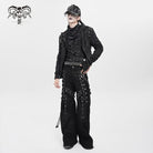 DEVIL FASHION Men's Punk Ring Safety Pin Chained Hat