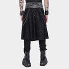 Falda plisada con cremallera y anillos estilo punk para hombre de DEVIL FASHION