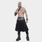 Falda plisada con cremallera y anillos estilo punk para hombre de DEVIL FASHION