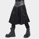 Falda plisada con cremallera y anillos estilo punk para hombre de DEVIL FASHION