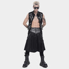 Falda plisada con cremallera y anillos estilo punk para hombre de DEVIL FASHION