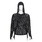 Sudadera con capucha punk rasgada y encadenada para hombre de DEVIL FASHION
