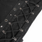 DEVIL FASHION Men's Punk Ripped Mesh Splice Lace-up Baggy Trousers
