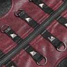 DEVIL FASHION Men's Punk Rivet Buckle Strap Hooded Jacket Black