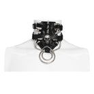 DEVIL FASHION Men's Punk Rivet Skull Layered Choker