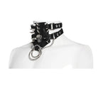 DEVIL FASHION Men's Punk Rivet Skull Layered Choker