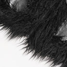 DEVIL FASHION Men's Punk Rivet Strap Plush Splice Hooded Coat