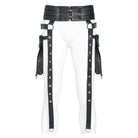 DEVIL FASHION Men's Punk Rivet Strappy Harness Belt with Pouches Black