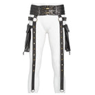 DEVIL FASHION Men's Punk Rivet Strappy Harness Belt with Pouches Bronze
