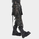 DEVIL FASHION Men's Punk Rivet Strappy Harness Belt with Pouches Bronze