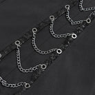 DEVIL FASHION Men's Punk Rivets Chains Zip Pants