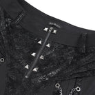 DEVIL FASHION Men's Punk Rivets Chains Zip Pants