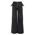 DEVIL FASHION Men's Punk Rivets Chains Zip Pants