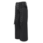 DEVIL FASHION Men's Punk Rivets Chains Zip Pants