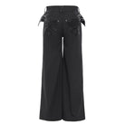 DEVIL FASHION Men's Punk Rivets Chains Zip Pants