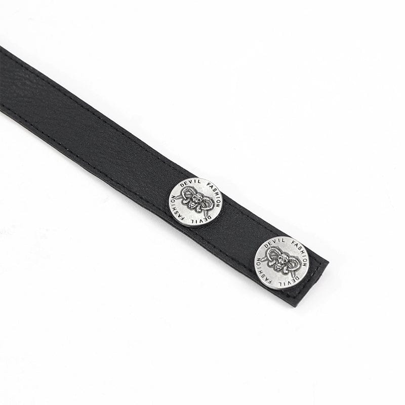 DEVIL FASHION Men's Punk Rivets Layered Neckwear