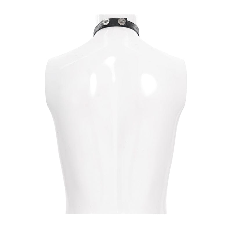 DEVIL FASHION Men's Punk Rivets Layered Neckwear