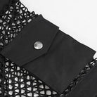 Camisa de malla con bolsillos pequeños y estampado de balas y remaches para hombre de DEVIL FASHION, estilo punk.