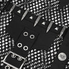 Camisa de malla con bolsillos pequeños y estampado de balas y remaches para hombre de DEVIL FASHION, estilo punk.