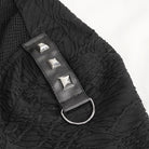 DEVIL FASHION Men's Punk Stand Collar Mesh Splice Shirt