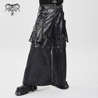 DEVIL FASHION Men's Punk Strappy Big Pockets Chained Pants