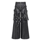 DEVIL FASHION Men's Punk Strappy Big Pockets Chained Pants